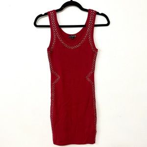 Guess Red Mini Dress with Studded Details